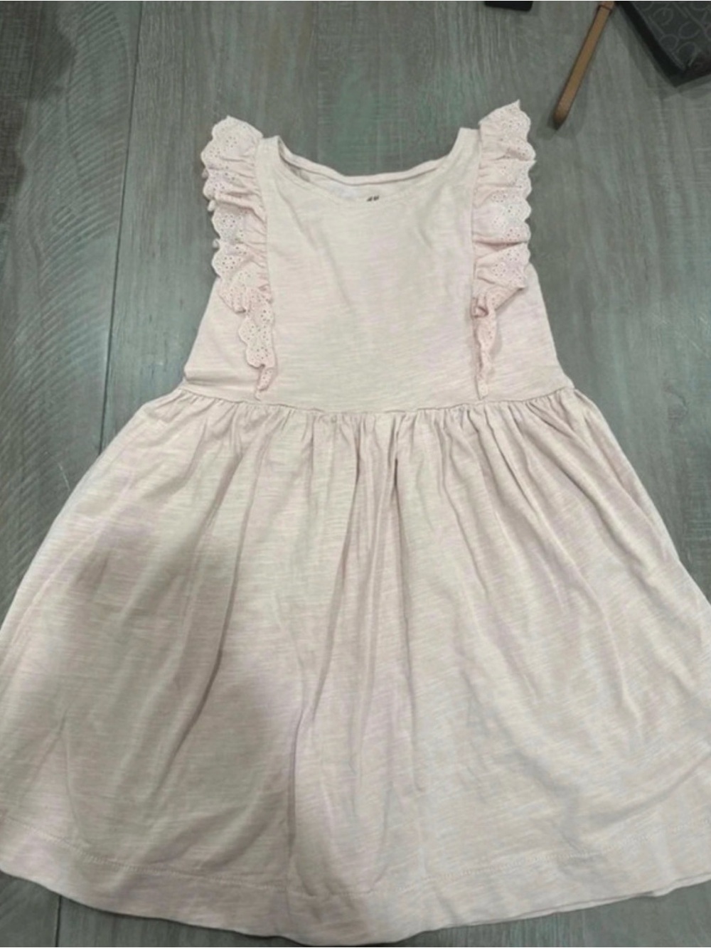 H&M Pale Pink Ruffle-Trim Cotton Sundress